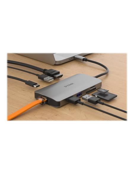PUERTO REPLICADOR USB-C D-LINK HDMI + RJ45 + 3XUSB 3.0 + USB-C + SD + MICRO SD