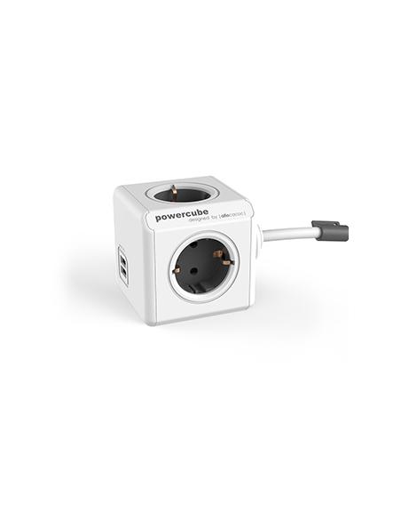 REGLETA POWERCUBE EXTENDED USB 4 TOMAS WHITE/GREY 1.5M