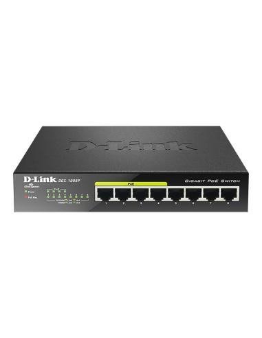 SWITCH D-LINK DGS-1008P 10/100/1000 8 PUERTOS POE