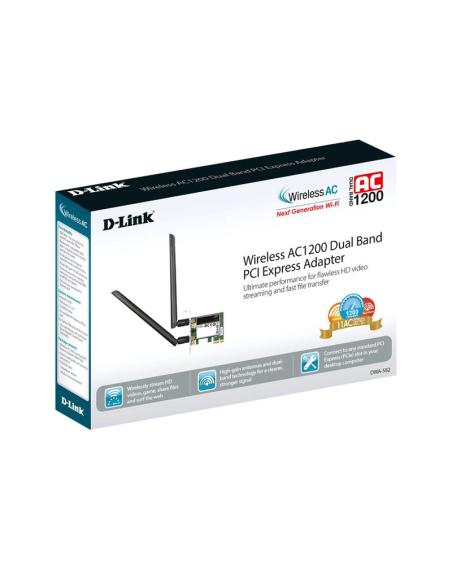 TARJETA RED WIRELESS D-LINK DWA-582 AC1200 PCIE LP
