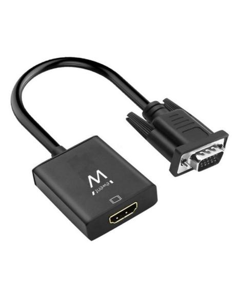 CONVERSOR EWENT VGA MACHO A HDMI HEMBRA 1080 CON AUDIO