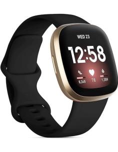 CORREA HT SILICONA BLACK PARA FITBIT VERSA 4 / VERSA 3 /...