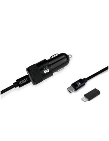 CARGADOR USB SUBBLIM 20W 3A USB + USB-C BLACK...