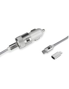 CARGADOR USB SUBBLIM 20W 3A USB + USB-C SILVER PARA COCHE...