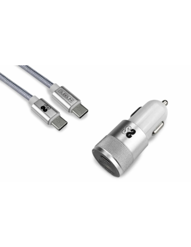 CARGADOR USB SUBBLIM 20W 3A USB + USB-C SILVER...