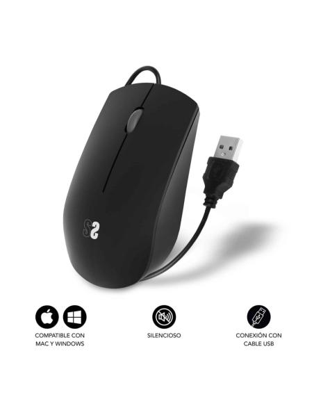 MOUSE SUBBLIM WIRED OPTICAL BUSINESS SILENT USB BLACK