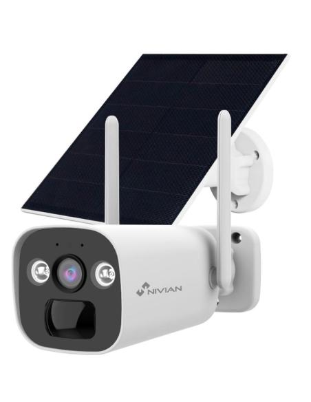 CAMARA VIGILANCIA NIVIAN DIA / NOCHE 2K BATERIA OUTDOOR 4G + PANEL SOLAR