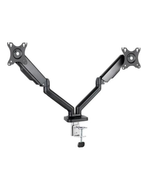 SOPORTE MONITOR ESCRITORIO TOOQ 2 BRAZOS 10-32 VESA 75/100 MONTAJE PINZA