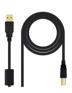 CABLE NANOCABLE USB A-B 5M CON FERRITA BLACK