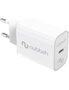 CARGADOR USB-C NUBBEH 25W 3A PD 3.0 WHITE PARA CASA