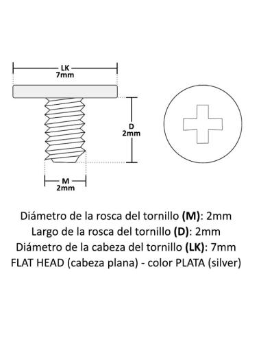 TORNILLO DE ENSAMBLAJE PARA PORTATIL M 2X2X7 1 UD