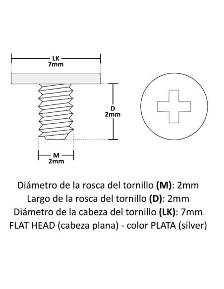TORNILLO DE ENSAMBLAJE PARA PORTATIL M 2X2X7 1 UD
