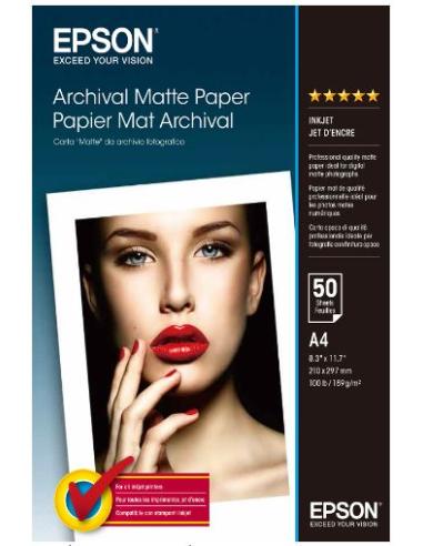 PAPEL EPSON PREMIUM MATTE FOTO A4 ARCHIVAL 50H