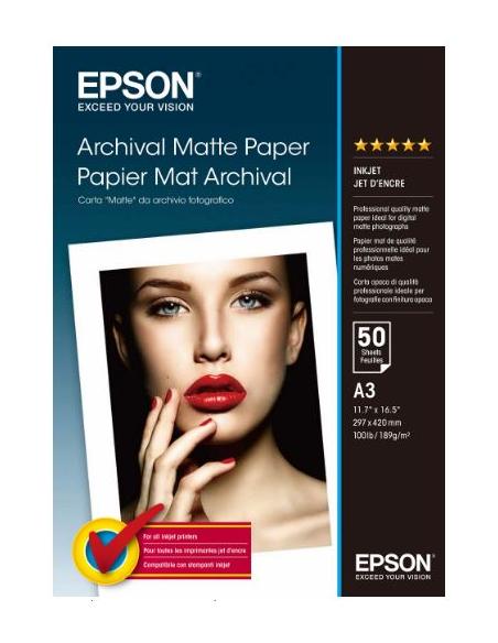 PAPEL EPSON PREMIUM MATTE FOTO A3 ARCHIVAL LARGA DURACION 50H