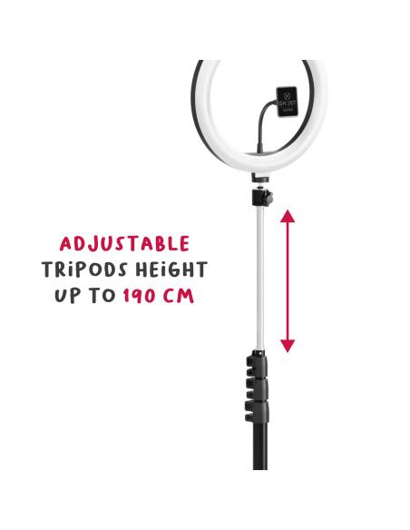 SOPORTE CELLY SMARTPHONE TRIPODE CLICKGHOSTUSB CON ANILLO LUZ LED