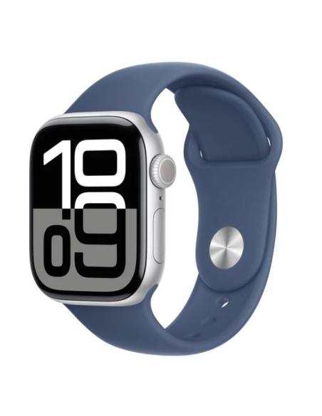 APPLE WATCH SERIES 10 GPS 42MM SILVER ALUMINIUM + CORREA DENIM SPORT BAND S/M