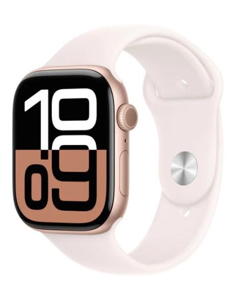 APPLE WATCH SERIES 10 GPS 46MM ROSE GOLD ALUMINIUM + CORREA LIGHT BLUSH SPORT BAND M/L