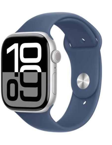 APPLE WATCH SERIES 10 GPS + CELL 46MM SILVER ALUMINIUM + CORREA DENIM SPORT BAND S/M
