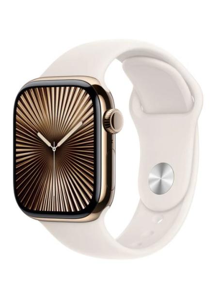 APPLE WATCH SERIES 10 GPS + CELL 42MM GOLD TITANIUM + CORREA STARLIGHT SPORT BAND S/M