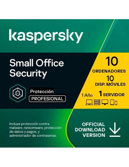 ANTIVIRUS KASPERSKY SMALL OFFICE SECURITY V7 10 PUESTOS + 1 SERVIDOR DESCARGA