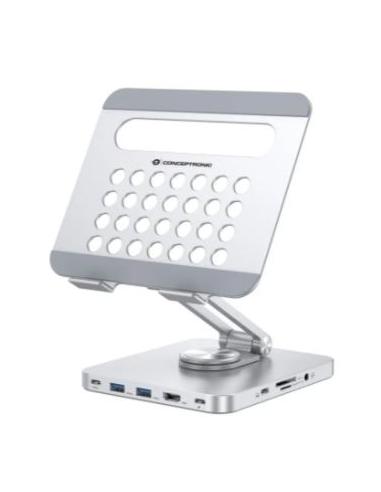 SOPORTE TABLET CONCEPTRONIC SILVER + PUERTO...