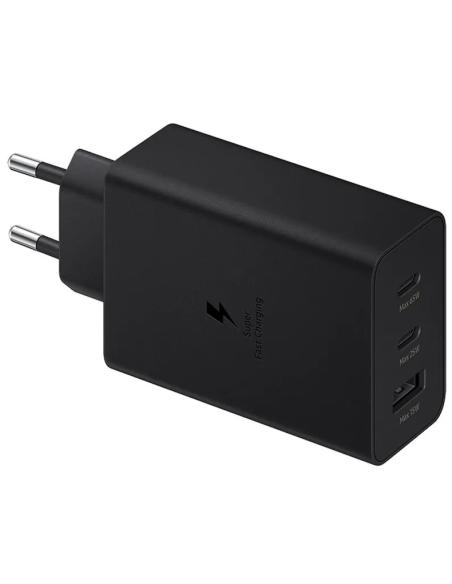 CARGADOR USB SAMSUNG TRIO 65W 2X USB-C + USB BLACK PARA CASA