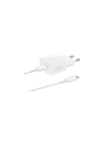 CARGADOR USB-C SAMSUNG 25W GAN + CABLE USB-C WHITE PARA CASA