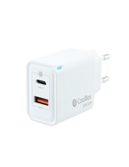 CARGADOR USB-C COOLBOX 30W 3A 1XUSB 1XUSB-C WHITE
