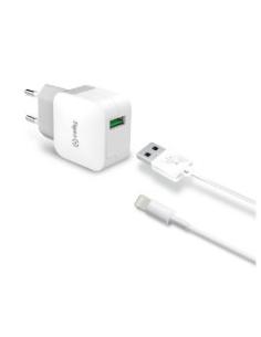 CARGADOR USB CELLY TURBO 2.4A + CABLE LIGHTNING PARA CASA