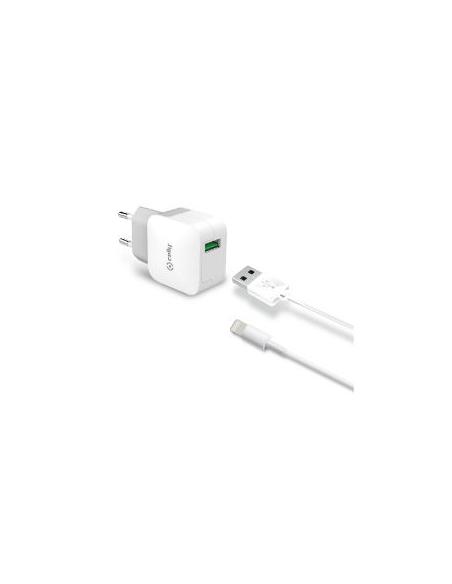 CARGADOR USB CELLY TURBO 2.4A + CABLE LIGHTNING PARA CASA