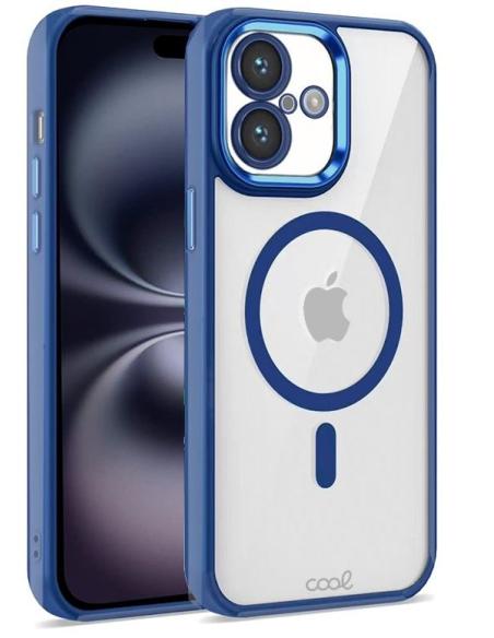 FUNDA MOVIL BACK COVER COOL MAGNETIC TRANSPARENTE/BLUE IPHONE 16