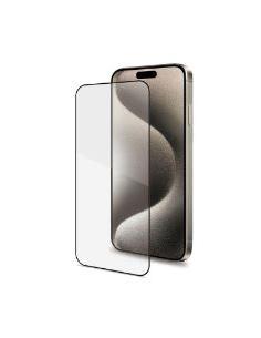 PROTECTOR CELLY CRISTAL TEMPLADO 3D BLACK PARA IPHONE 16 PRO