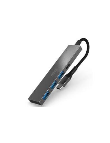 HUB NILOX USB-C 4 PUERTOS 3XUSB 3.0 USB-C BLACK