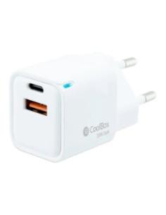 CARGADOR USB COOLBOX 20W GAN USB + USB-C WHITE PARA CASA