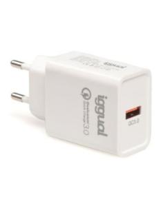 CARGADOR USB IGGUAL 18W QC 3.0 WHITE PARA CASA