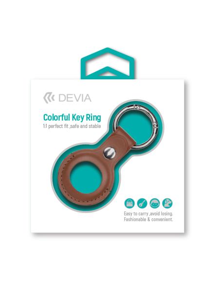 LLAVERO DEVIA PARA AIRTAG LEATHER BROWN