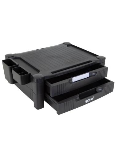 SOPORTE MONITOR IGGUAL EM2C 2 CAJONES BLACK