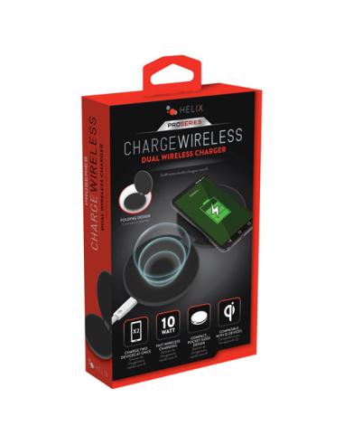 CARGADOR INALAMBRICO HELIX QI DUAL 3A 10W BLACK