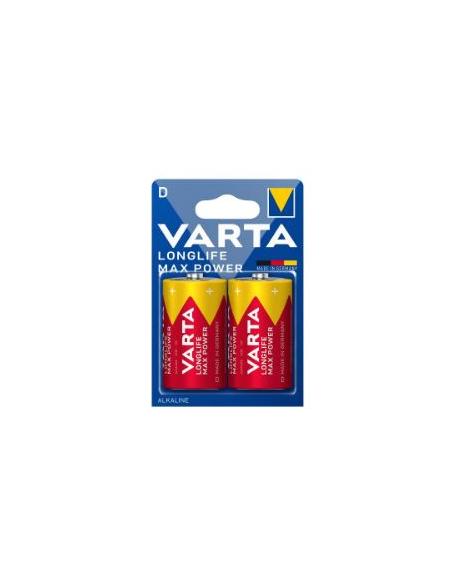 PILA ALCALINA VARTA LONGLIFE MAX POWER TIPO D LR20 PACK 2