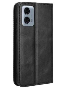 FUNDA MOVIL HT FLIP CASE LEATHER BLACK MOTOROLA G34 5G