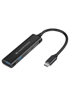 HUB CONCEPTRONIC USB-C 4 PUERTOS 2XUSB-C 3.2 2XUSB 3.0 BLACK