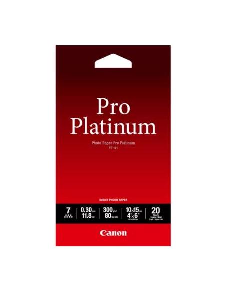 PAPEL CANON FOTOGRAFICO PT-101 PRO PLATINUM GLOSSY 10X15 20H