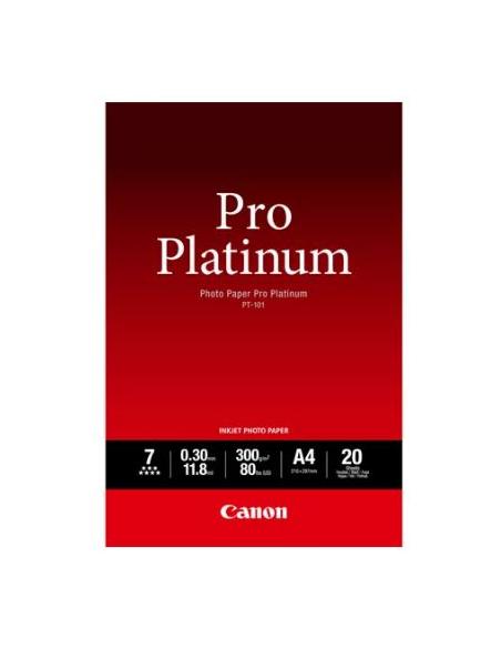 PAPEL CANON FOTOGRAFICO PT-101 PRO PLATINUM GLOSSY A4 20H