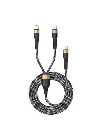 CABLE KABLEX 2 EN 1 USB-C MACHO / LIGHTNING...