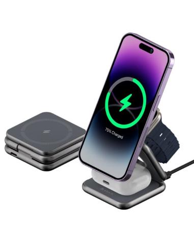 BASE DE CARGA ADAM 3 EN 1 MAG3 WIRELESS GREY
