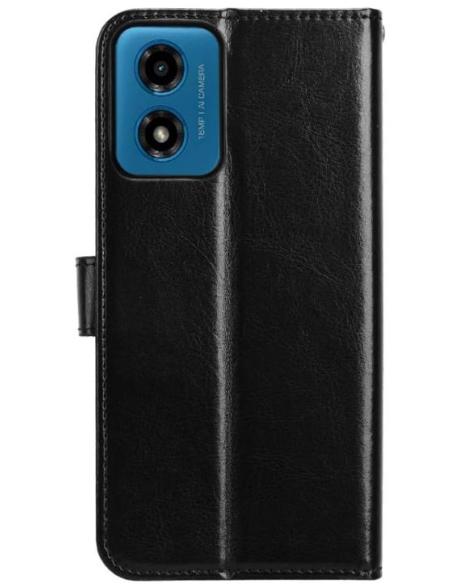 FUNDA MOVIL HT FLIP CASE LEATHER BLACK MOTOROLA MOTO G24 / E14