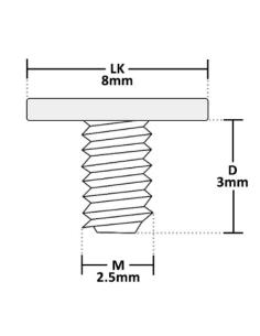 TORNILLO DE ENSAMBLAJE PARA PORTATIL M 2.5X3X8 1 UD