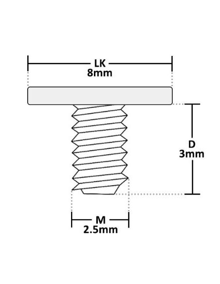 TORNILLO DE ENSAMBLAJE PARA PORTATIL M 2.5X3X8 1 UD