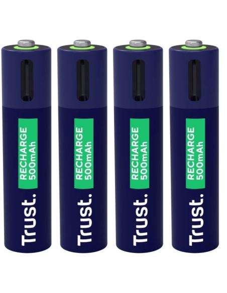 PILA RECARGABLE TRUST USB-C TIPO AAA 500MAH PACK 4