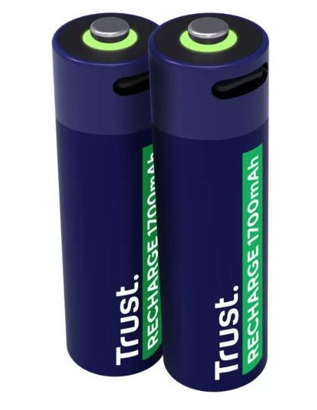 PILA RECARGABLE TRUST USB-C TIPO AA 1700MAH PACK 2